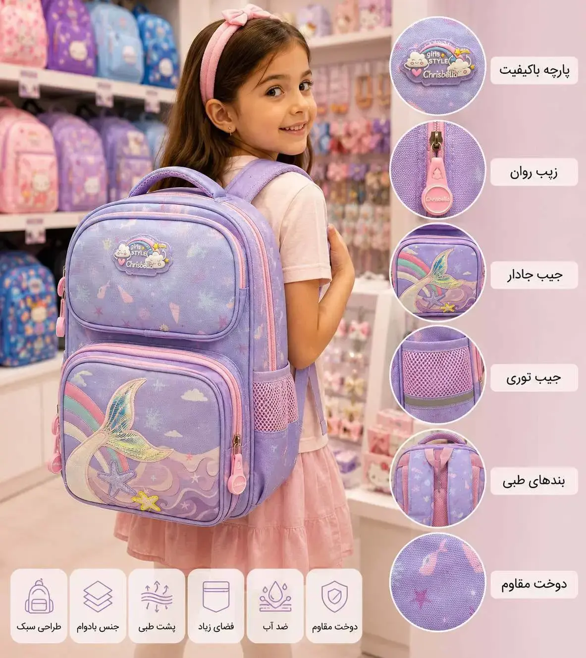 کوله پشتی طرح دم وال